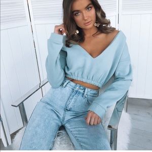 Cropped Off Shoulder Sweater